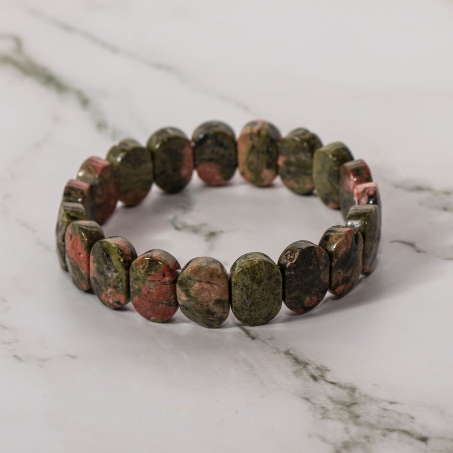 Faceted Unakite Bracelet