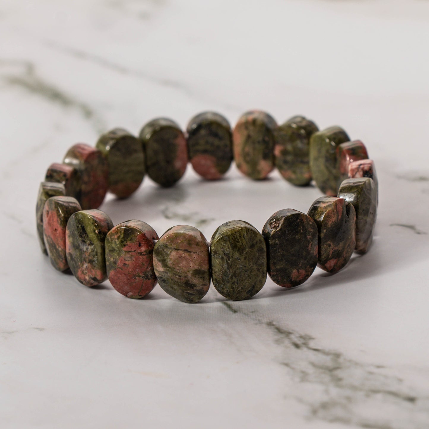 Faceted Unakite Bracelet