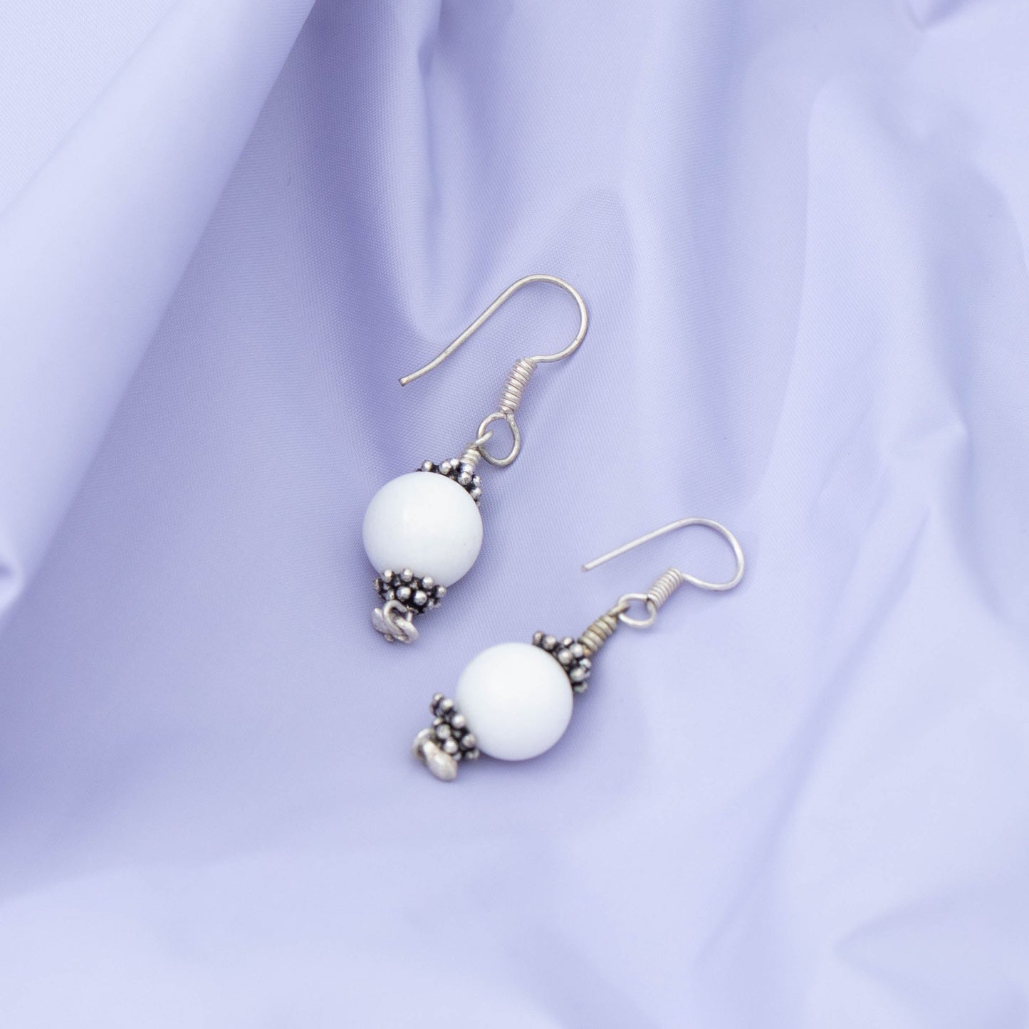 White Onyx Earrings