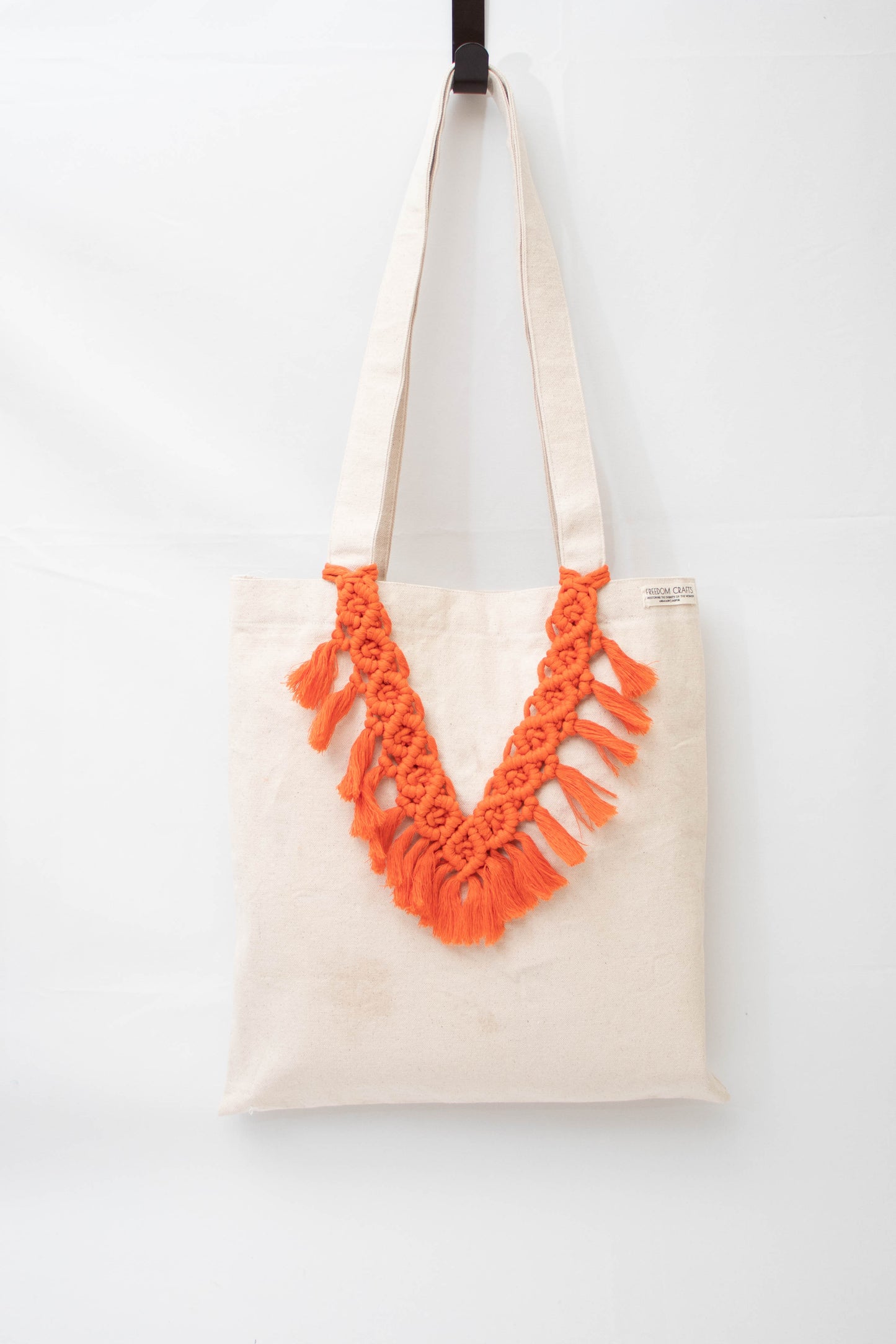 Macrame Canvas Tote