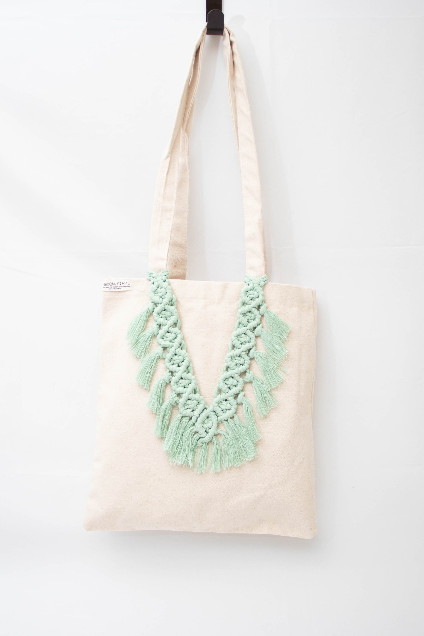 Macrame Canvas Tote