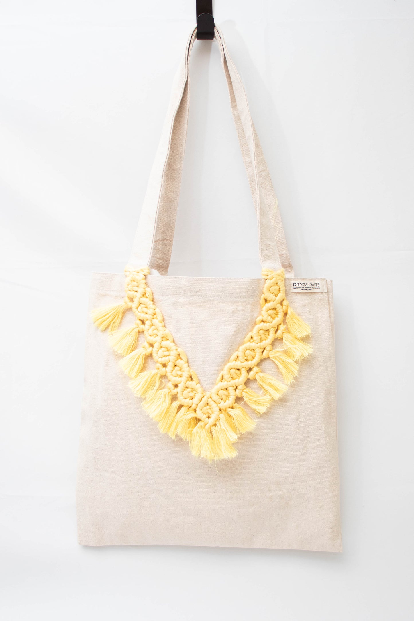 Macrame Canvas Tote