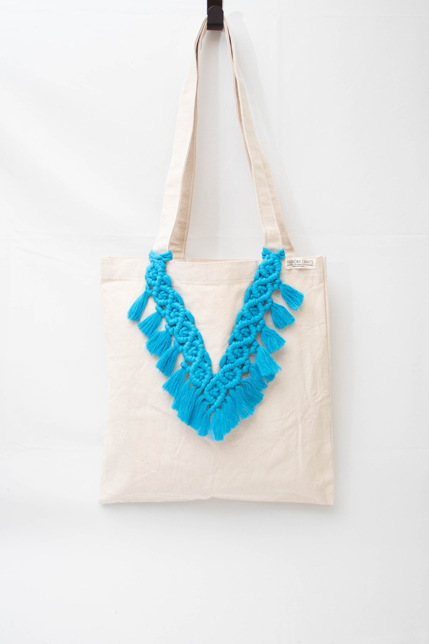 Macrame Canvas Tote