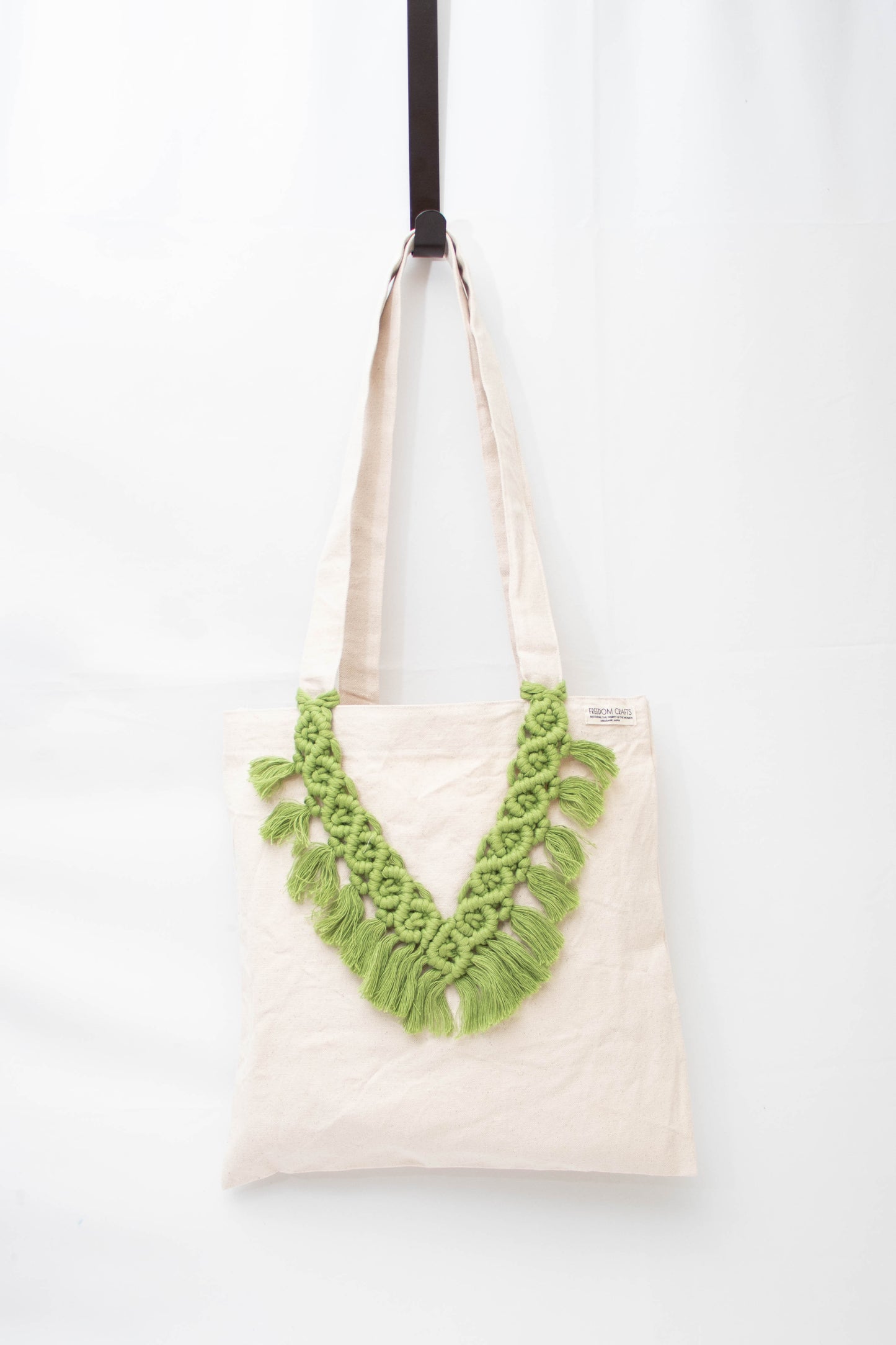 Macrame Canvas Tote