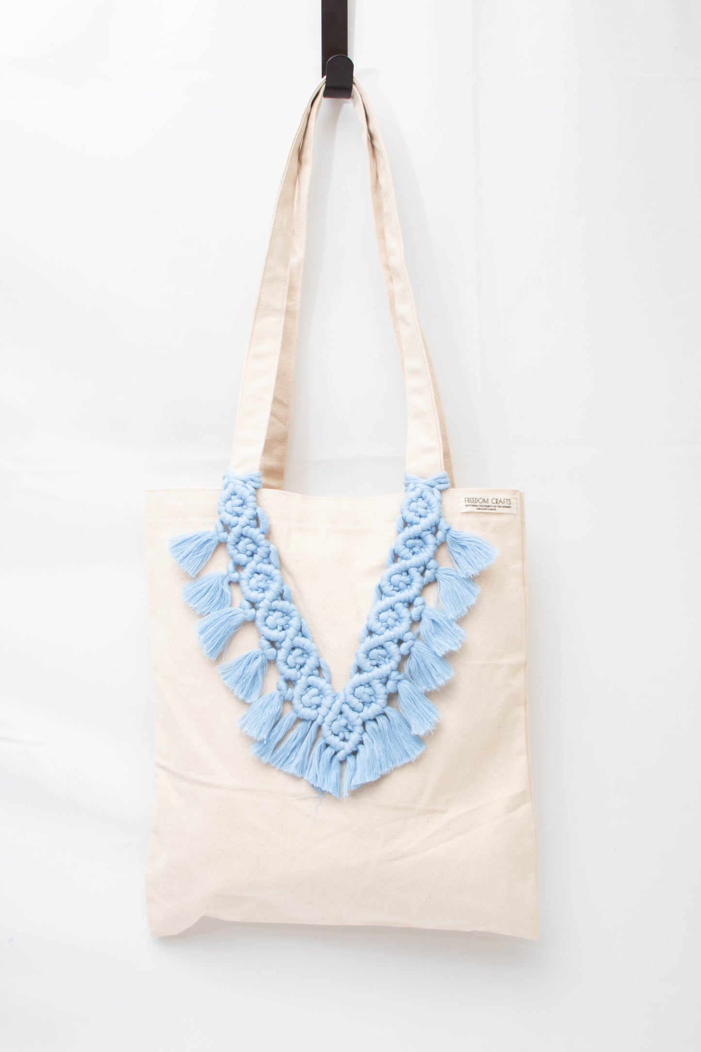 Macrame Canvas Tote