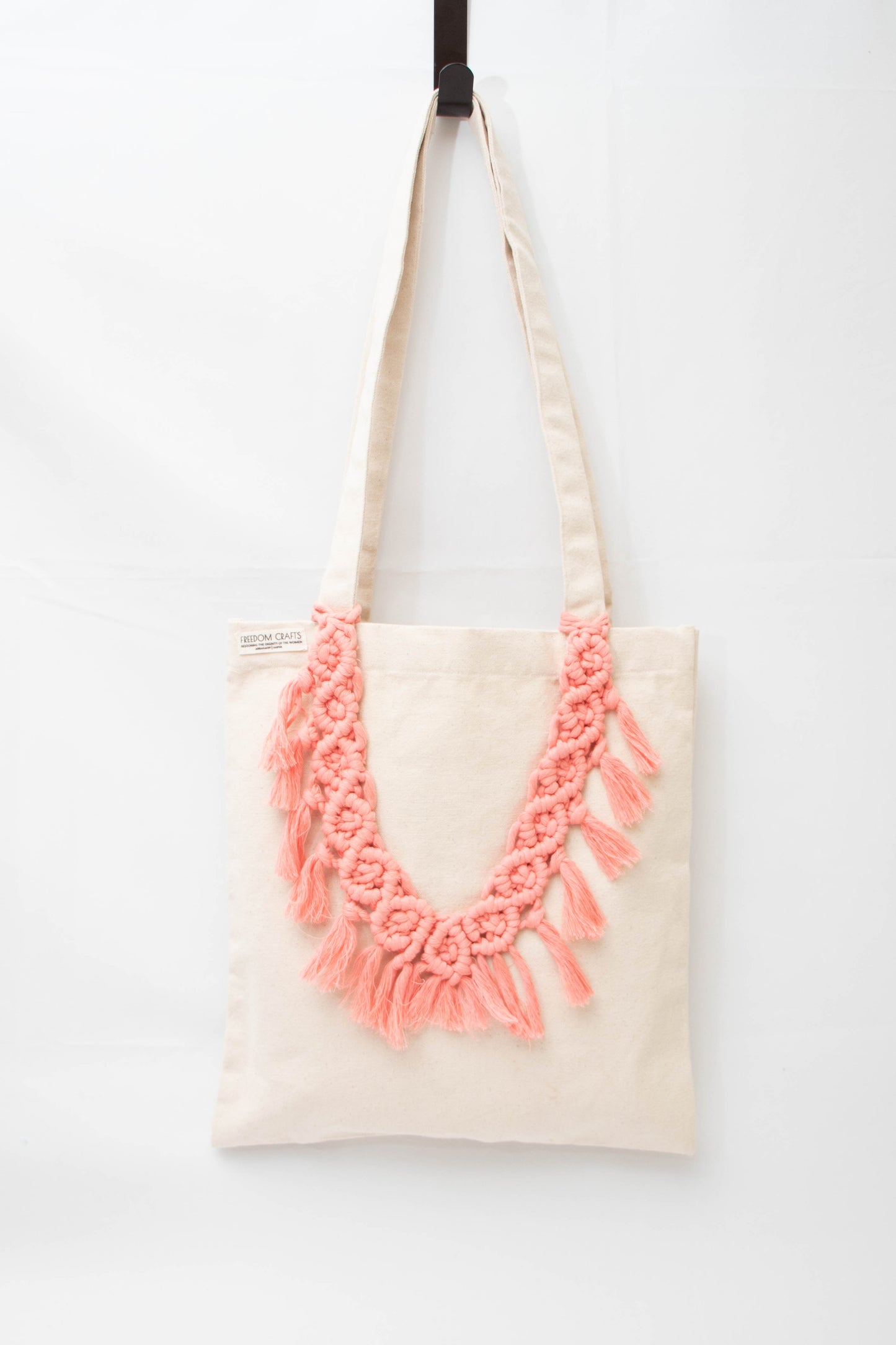 Macrame Canvas Tote