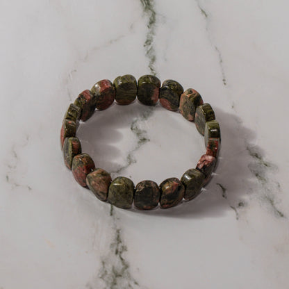 Faceted Unakite Bracelet