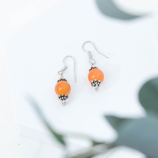 Peach Onyx Earrings