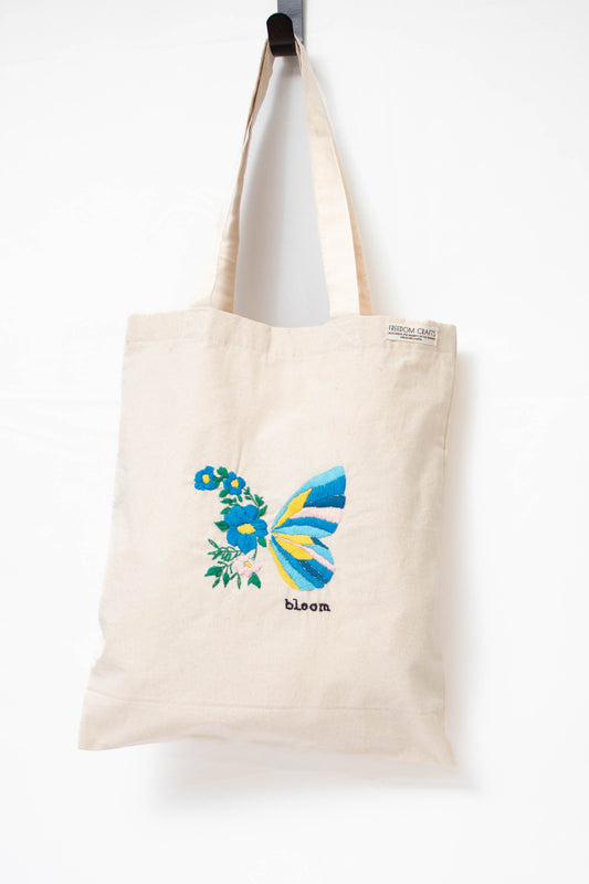 Bloom Embroidered Canvas Tote