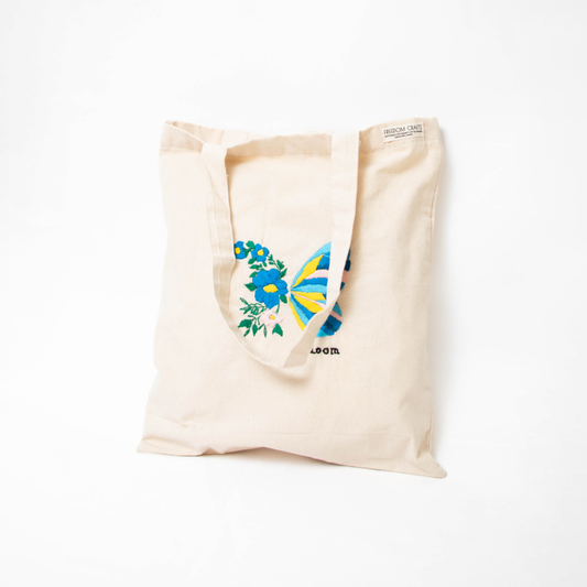 Butterfly Embroidered Tote