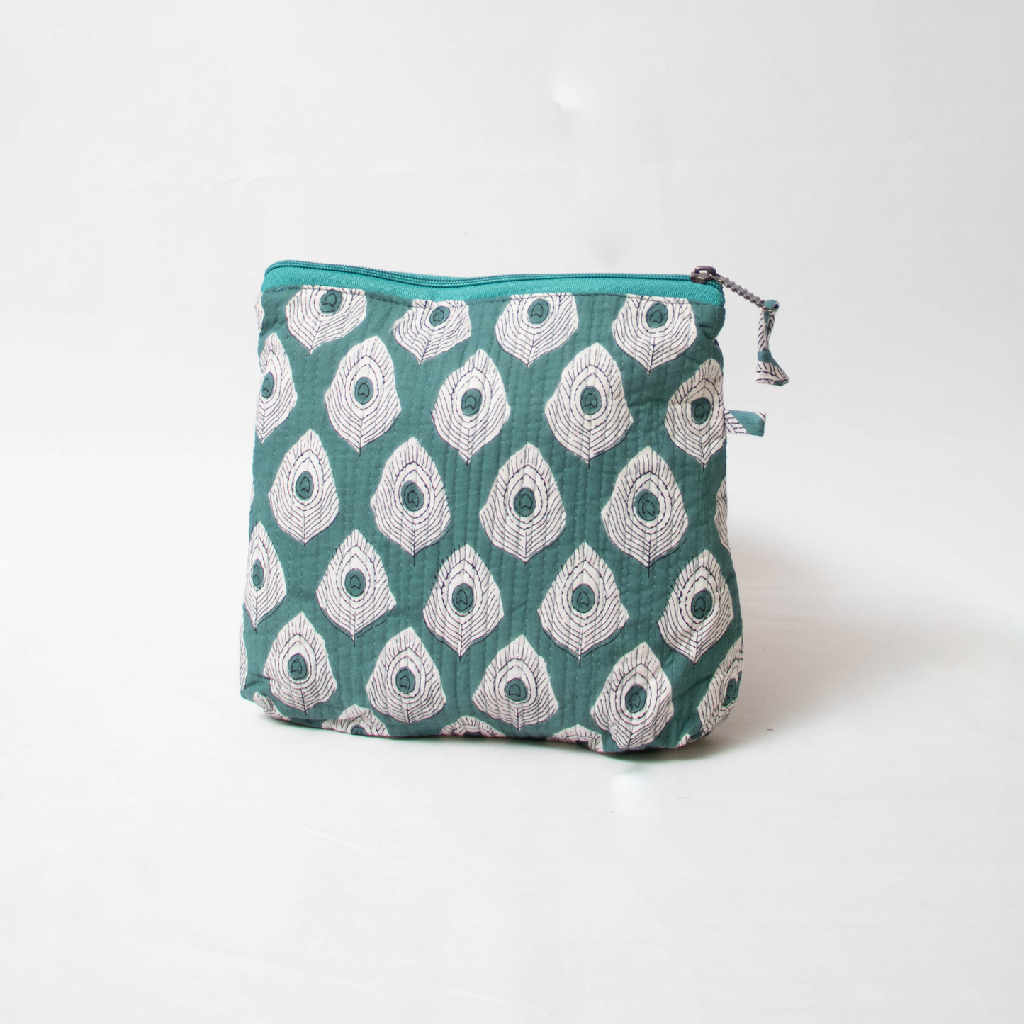 Peacock Quilted Makeup Bag