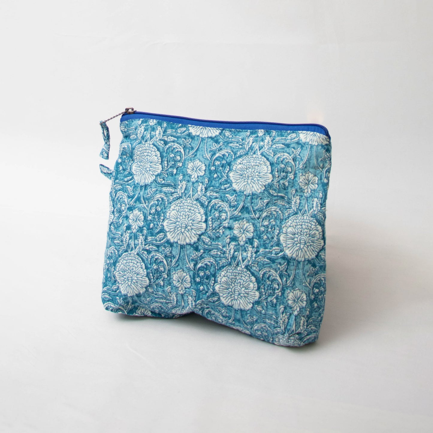Blue and White Floral Quilted Bag